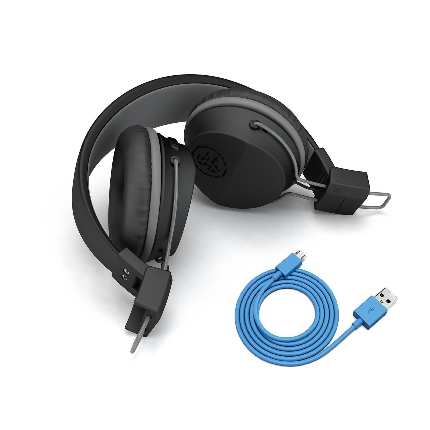 JLab HBNEONRBLK4 Wireless On-Ear Headphones Bluetooth with Mic, Black/Gray