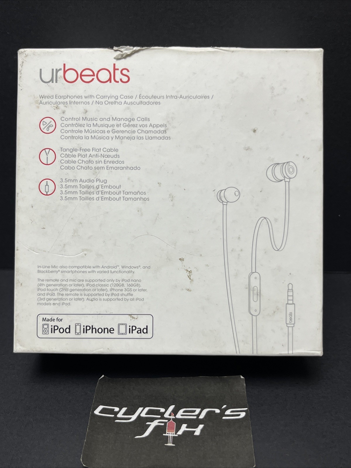 Authentic Beats by Dr. Dre UrBeats 2 B0547 In Ear Headphones iPhone Apple Red