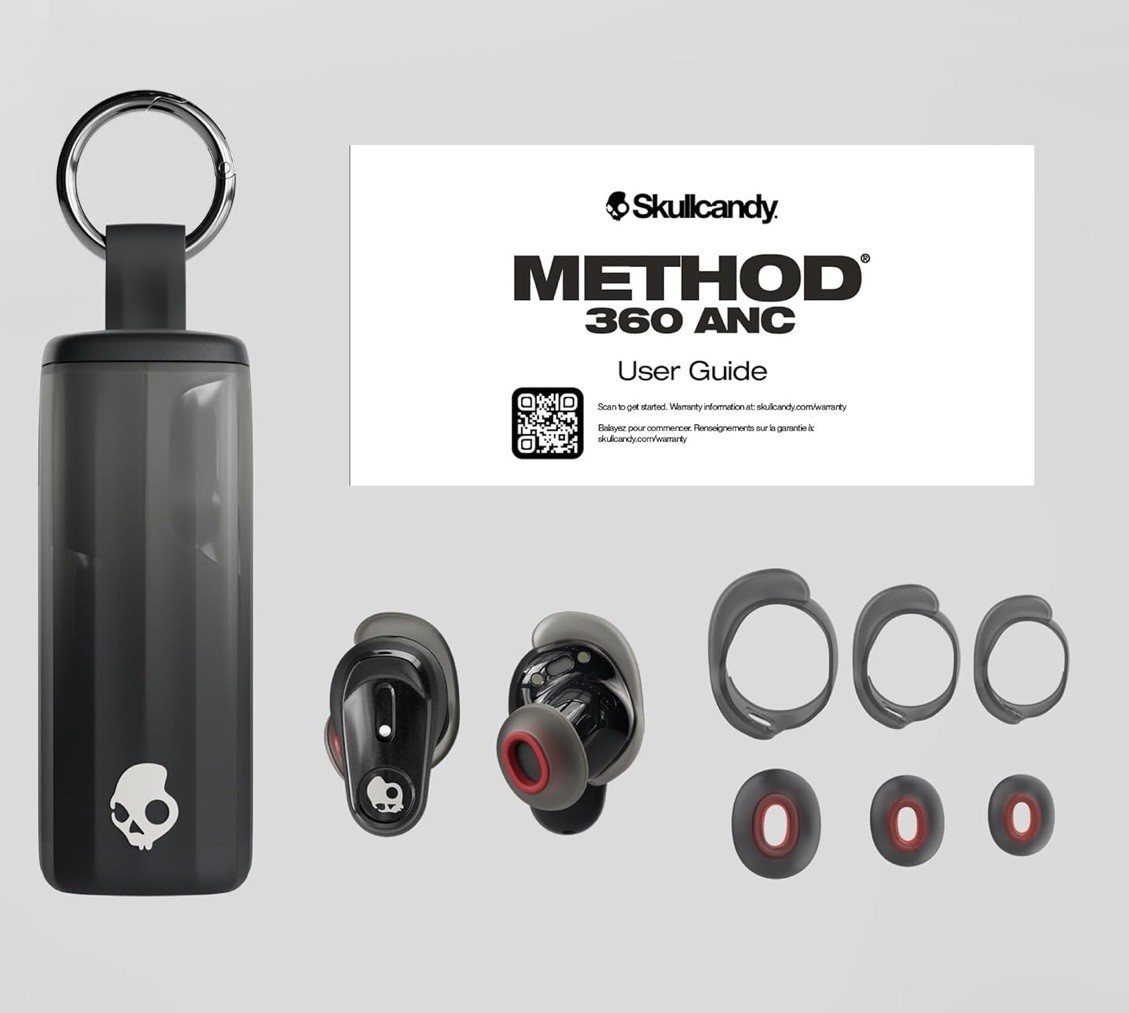 Skullcandy Method 360 ANC Wireless Earbuds, Sound by Bose, Bluetooth Headphones