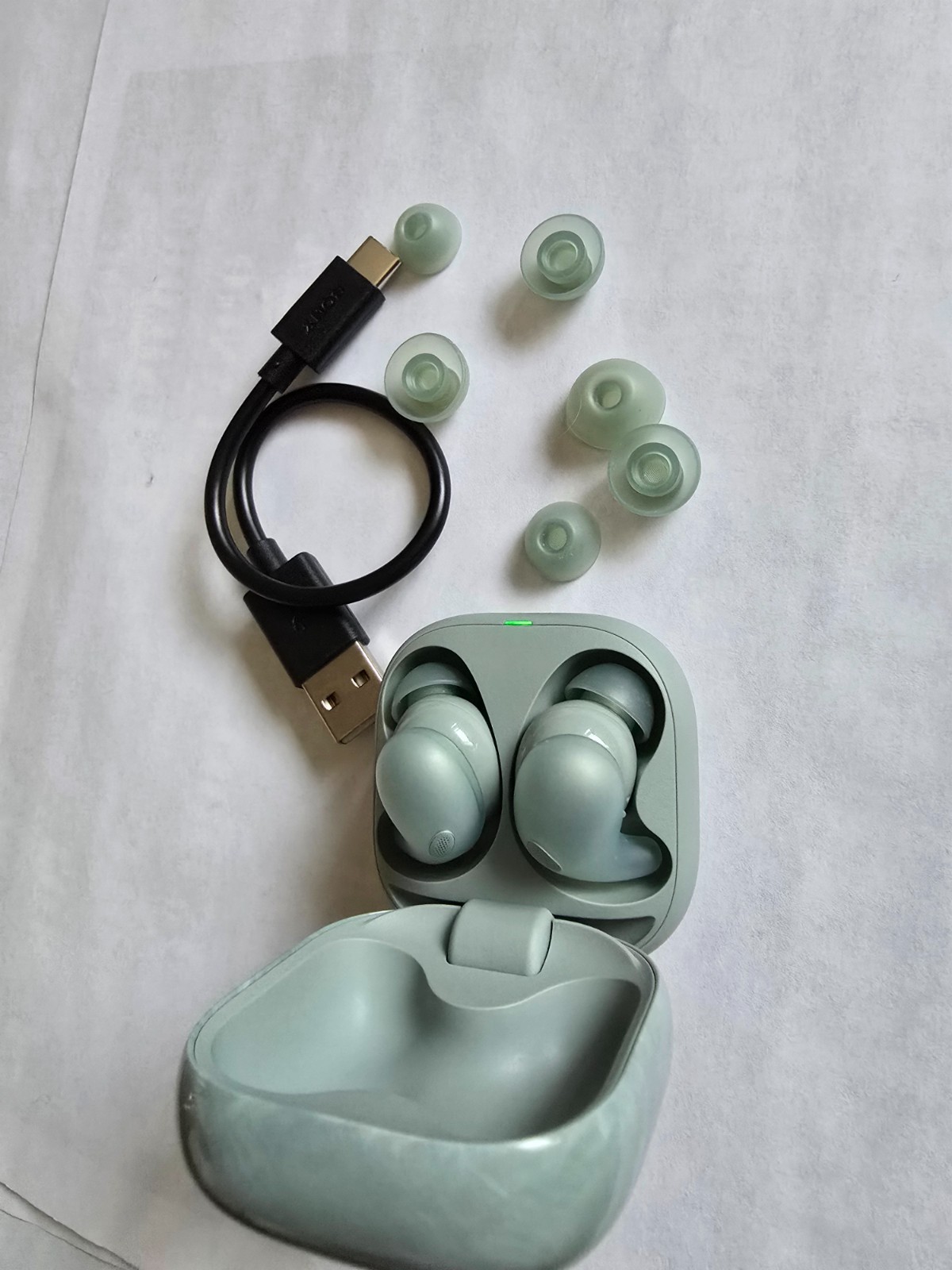Sony – LinkBuds Fit True Wireless Noise Canceling Earbuds-Sage Green