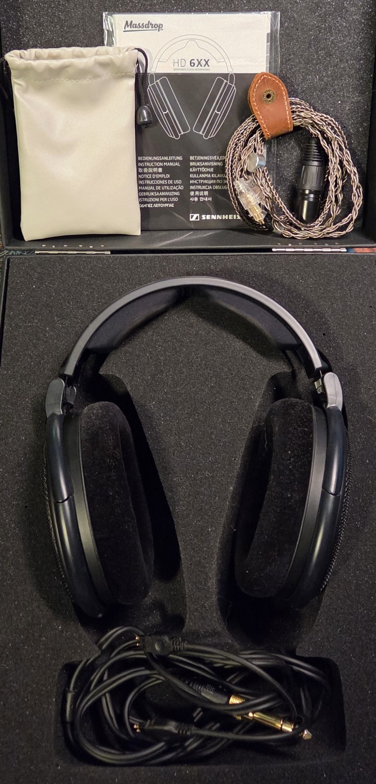 Sennheiser Massdrop HD6XX Open-Back Over-Ear Black Headphones 3.5mm + XLR Cable