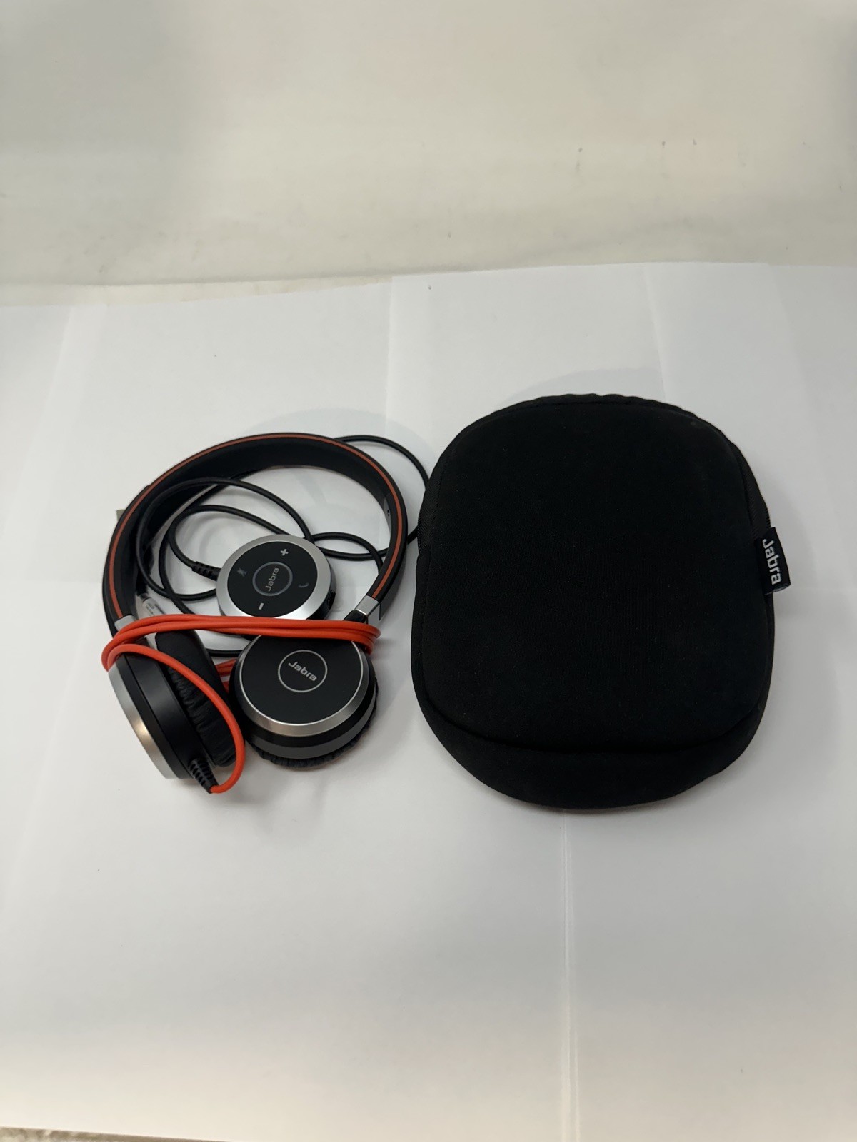 Jabra Evolve 40 Stereo Headset Black ENC010 USB 3.5mm Skype PC Mac Boom Mic Case