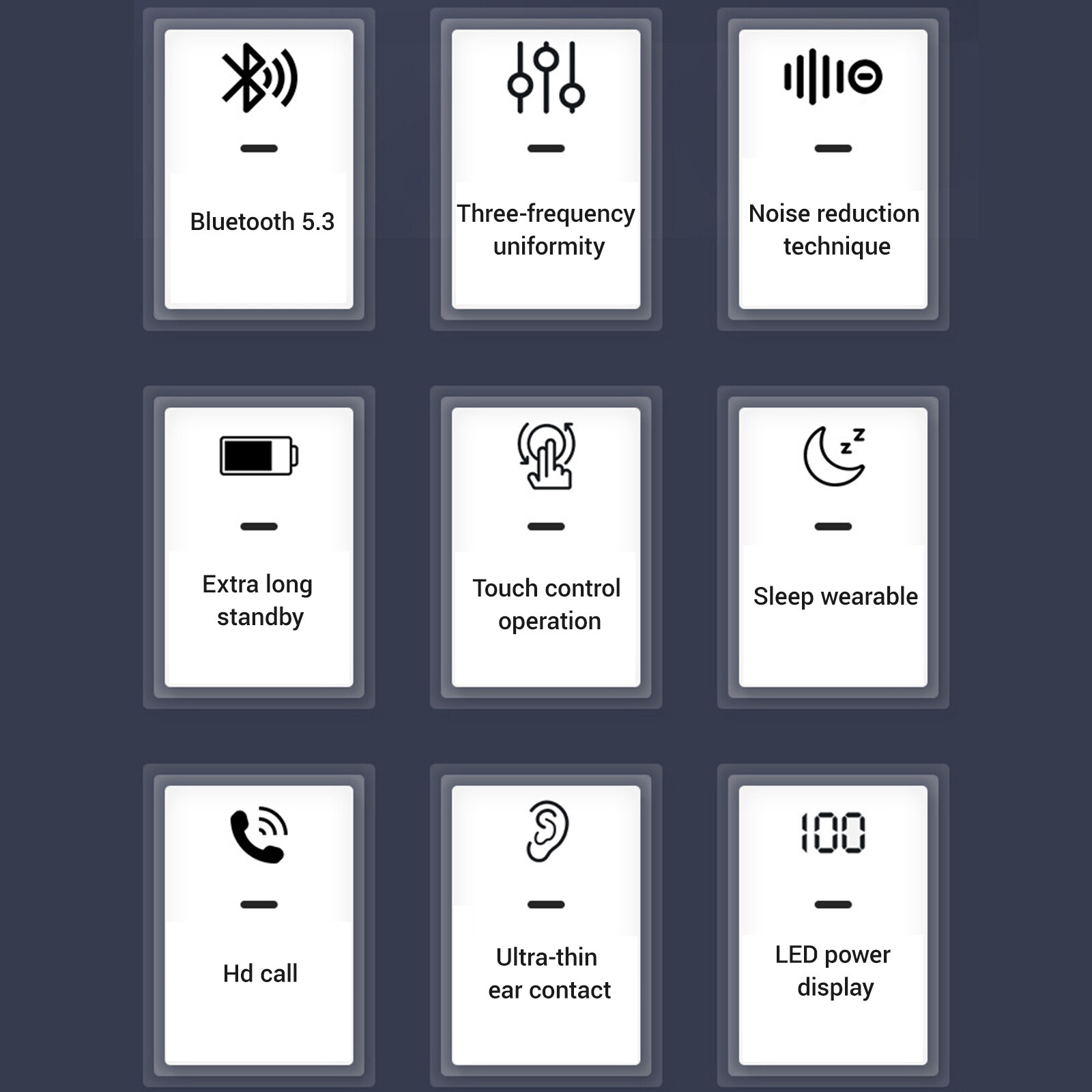 2024 Bluetooth Earbud Headset TWS 5.3 Wireless Earphone Invisible for All Phone