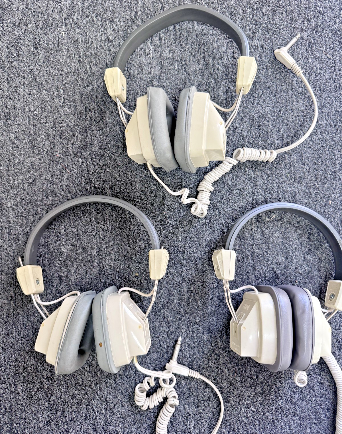 Set Of 3 Califone 2924 Headphones, 6ft Coiled Cord, UNTESTED