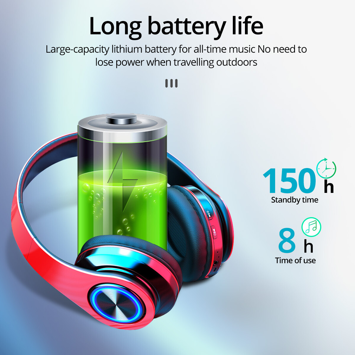 Wireless Headphones Super Bass Bluetooth Headsets Foldable Stereo Earphones Mic