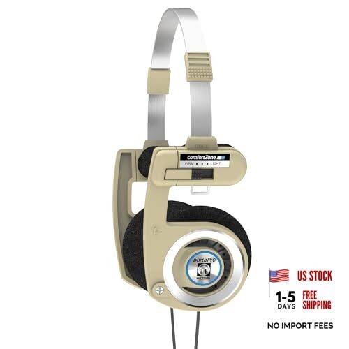 Porta Pro Limited Edition On-Ear Headphones, in-Line Microphone, Rhythm Beige