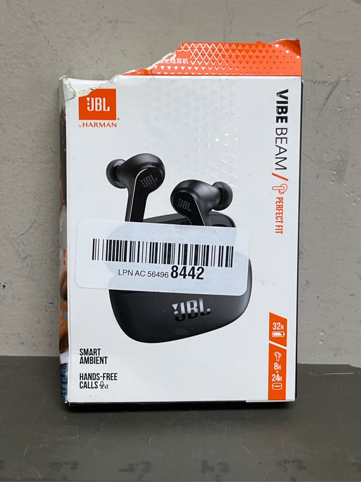 JBL Vibe Beam Wireless Bluetooth Earbuds- black