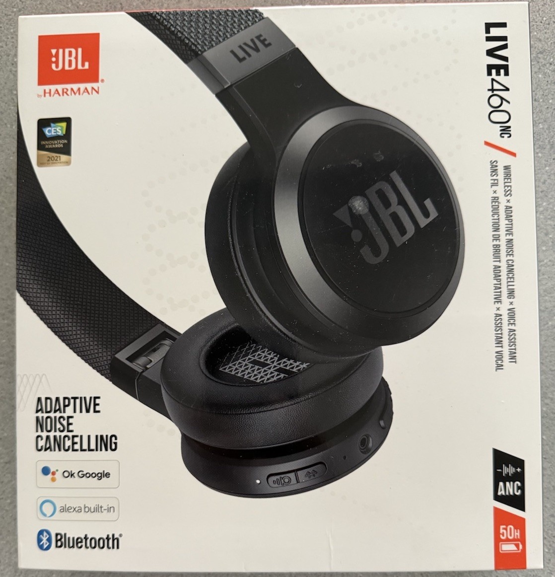JBL Live 460NC Wireless On‑Ear Noise Cancelling Bluetooth Headphones OPEN BOX