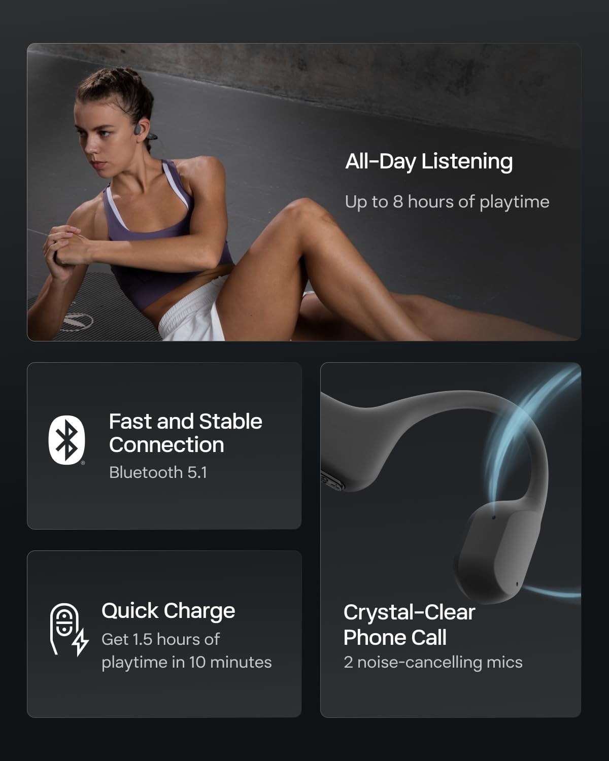 OpenRun Mini-Bone Conduction Headphones,Open-Ear Bluetooth Wireless Sport Hea…