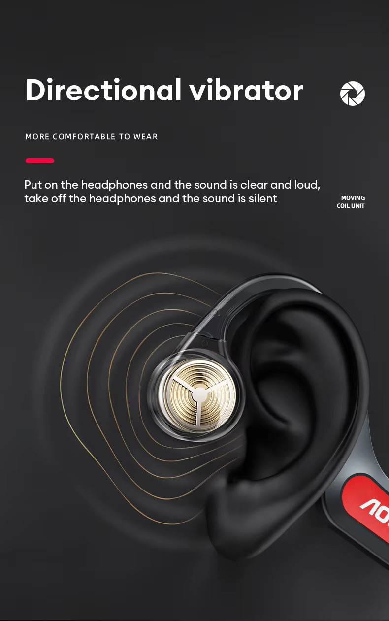 AOC ACN4521 Bluetooth 5.4 Open-Ear Design Bone Conduction Sports Headphones