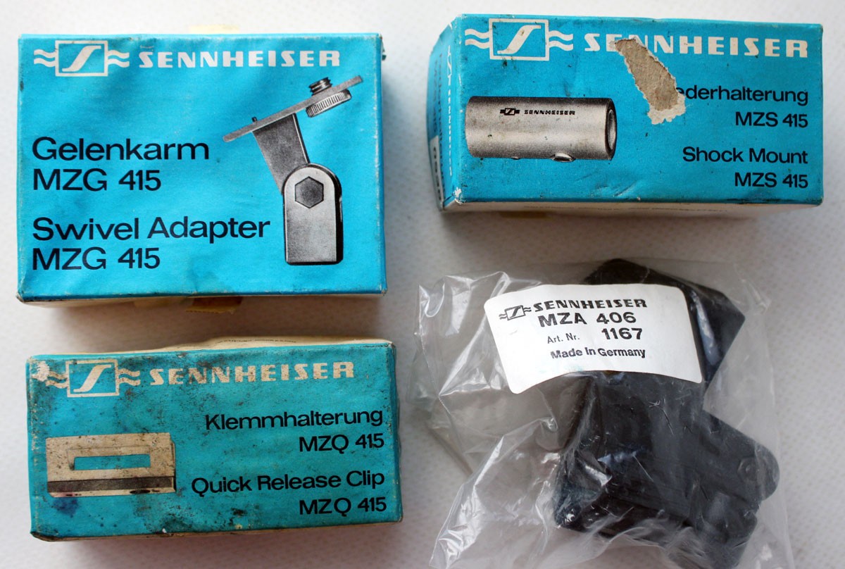 4x Vintage 70’s SENNHEISER MZG MZS MZQ 415 Swivel Adapter MZA 406 West Germany !