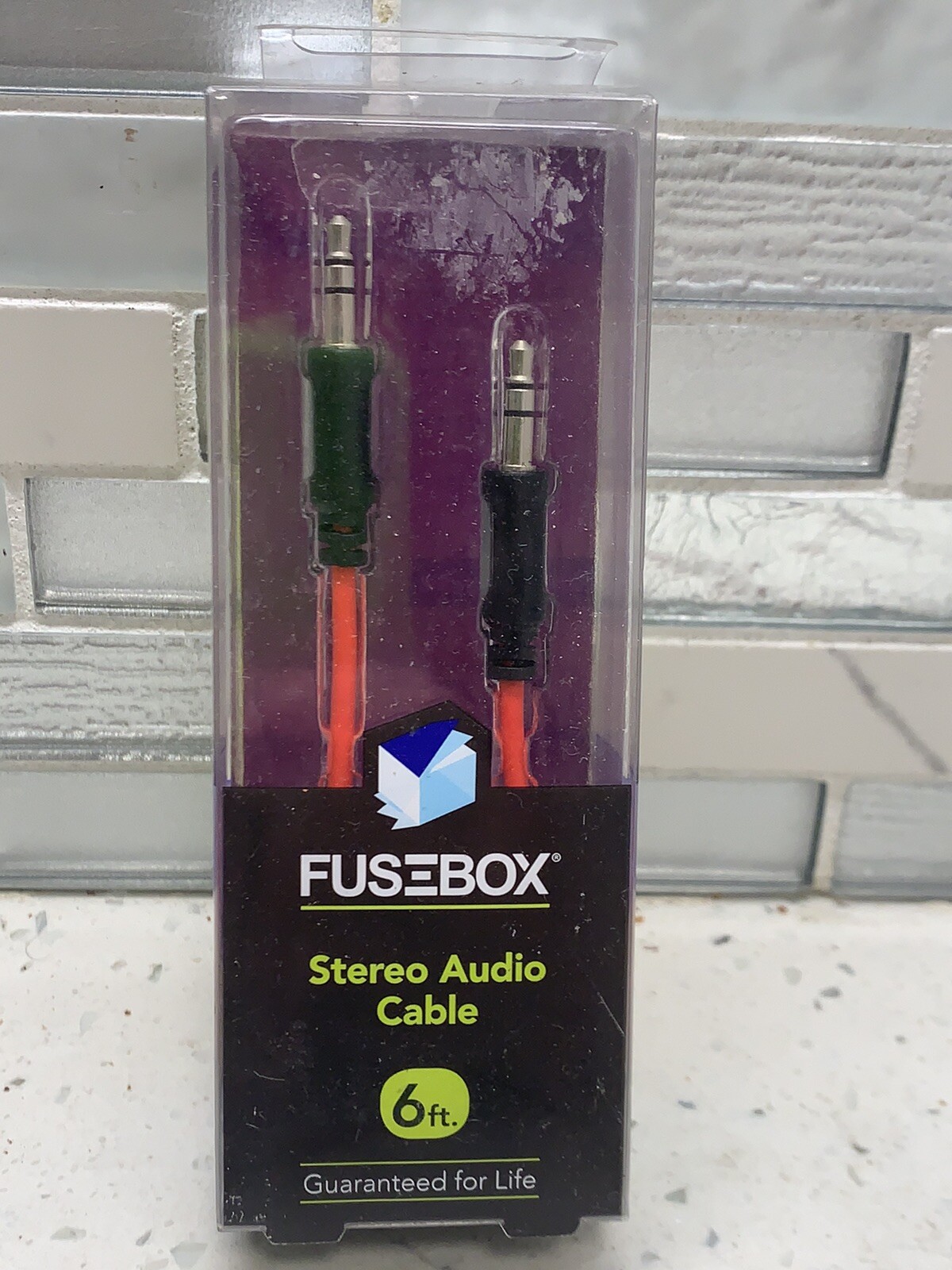 Stereo Audio Cable Fusebox 6′ Aux In with cable wrap. 3.5mm 2 male NEW