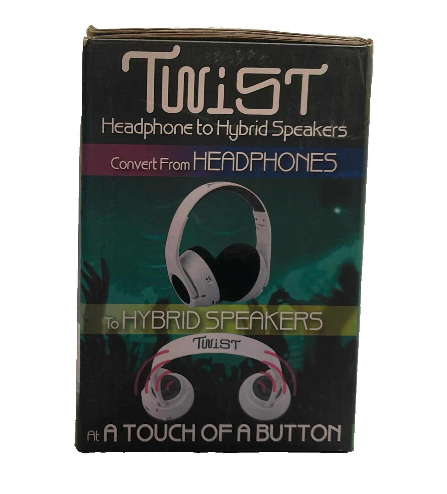 Twist Over Ear Headphone to Hybrid Speakers – White