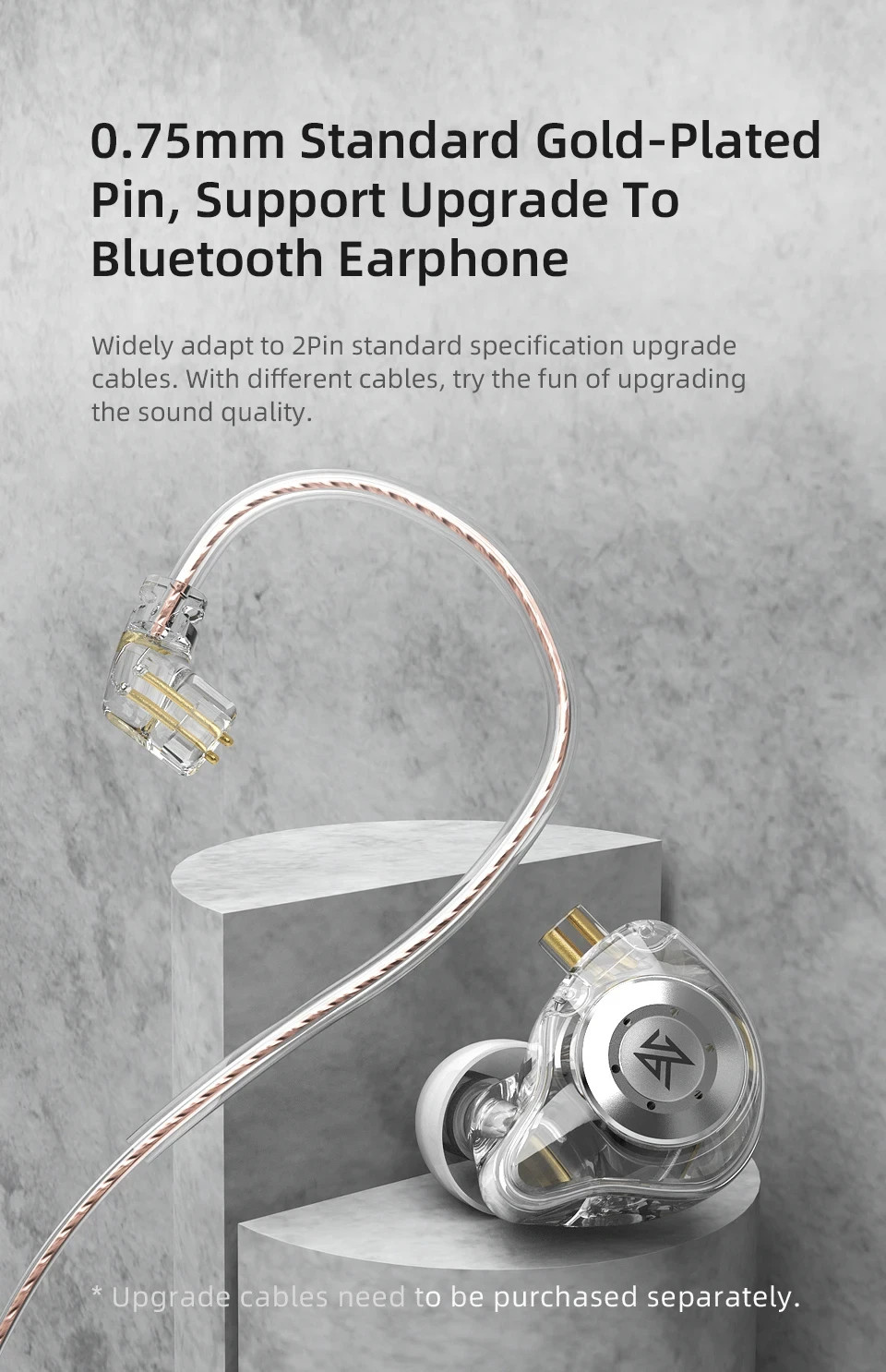Kz Edx Pro Earphones Dynamic in Ear Monitor Hifi Wired Headphones Bass Stereo Ga
