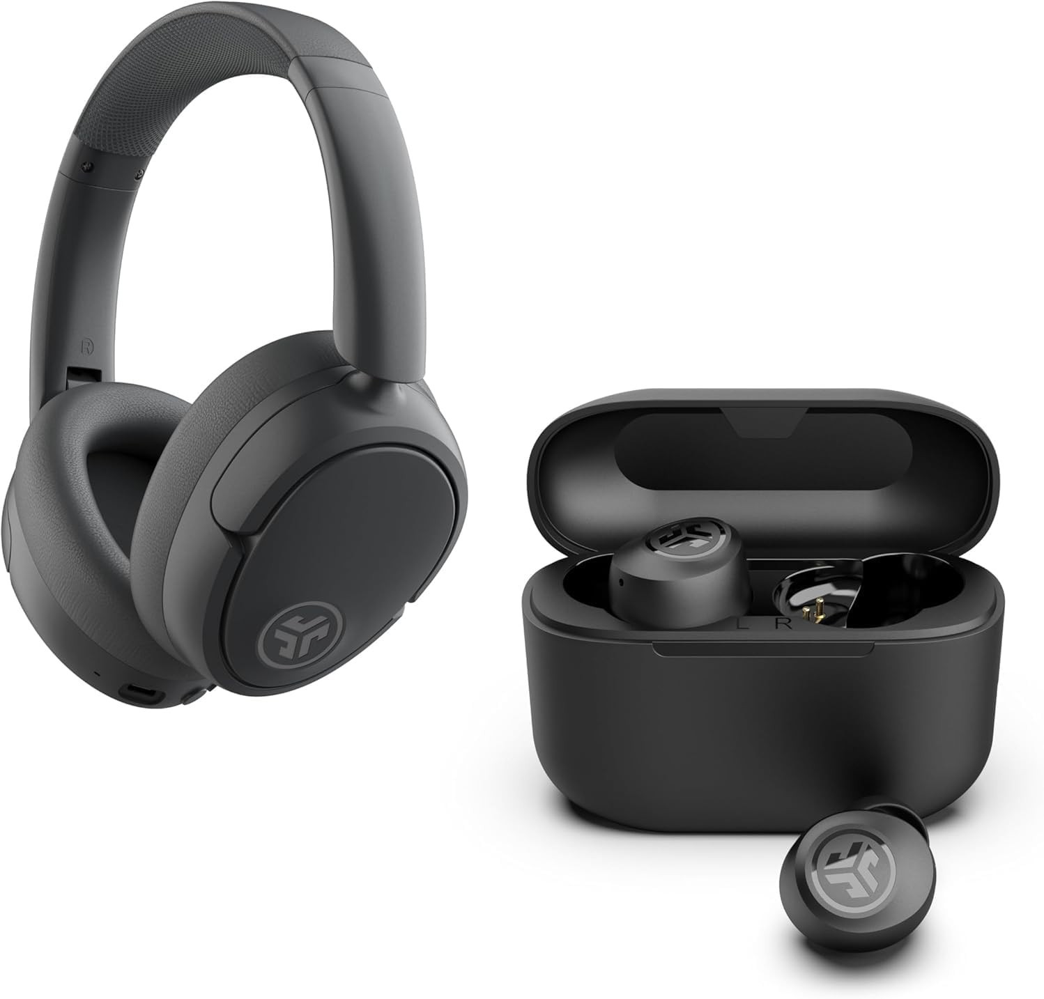 JLab Audio Bundle: JBuds Lux ANC Headphones Over Ear + Go Pop+ Earbuds