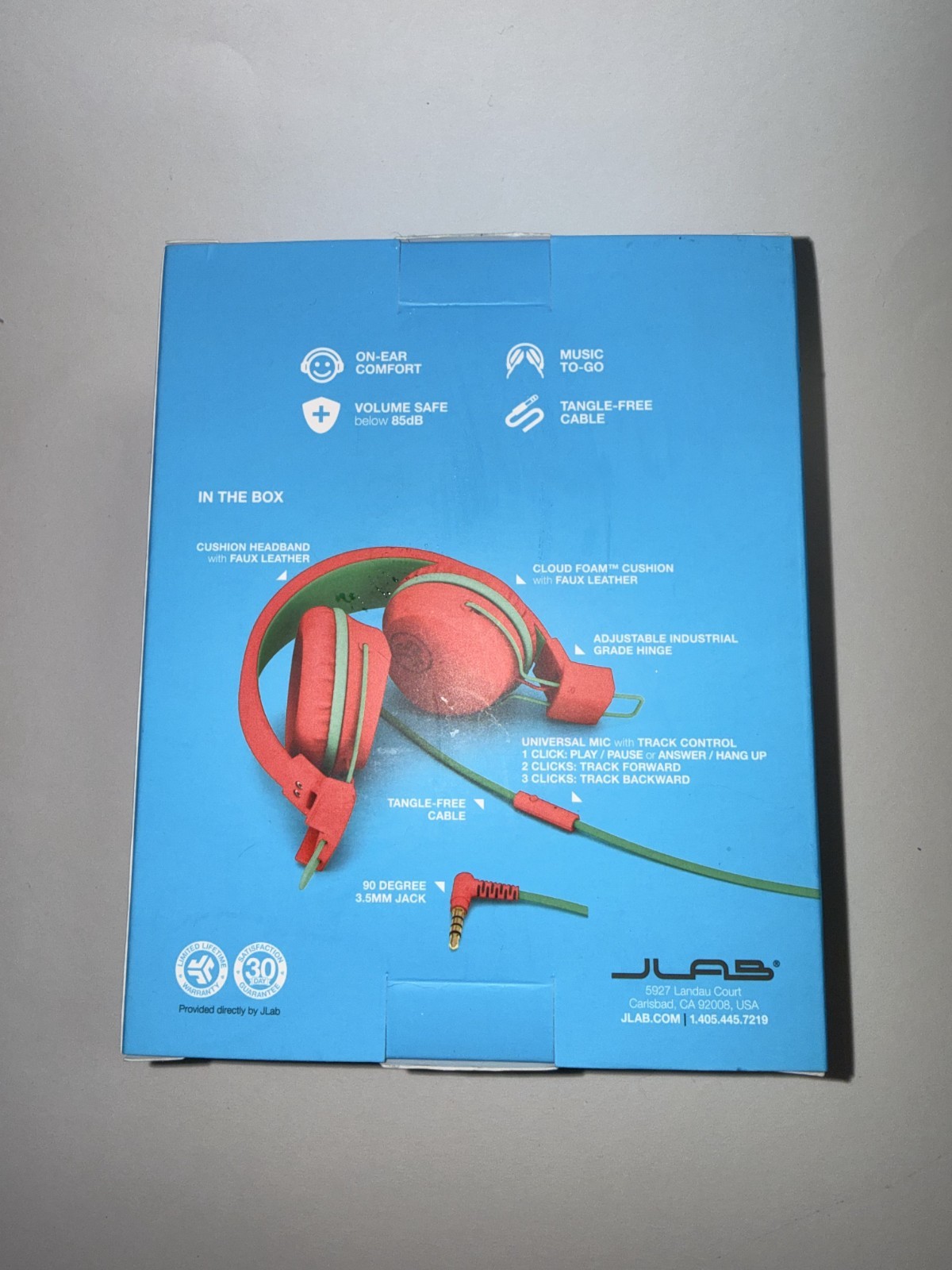 JLab JBuddies Studio On-Ear Headband Kids Headphones Red Volume Limitation Mic