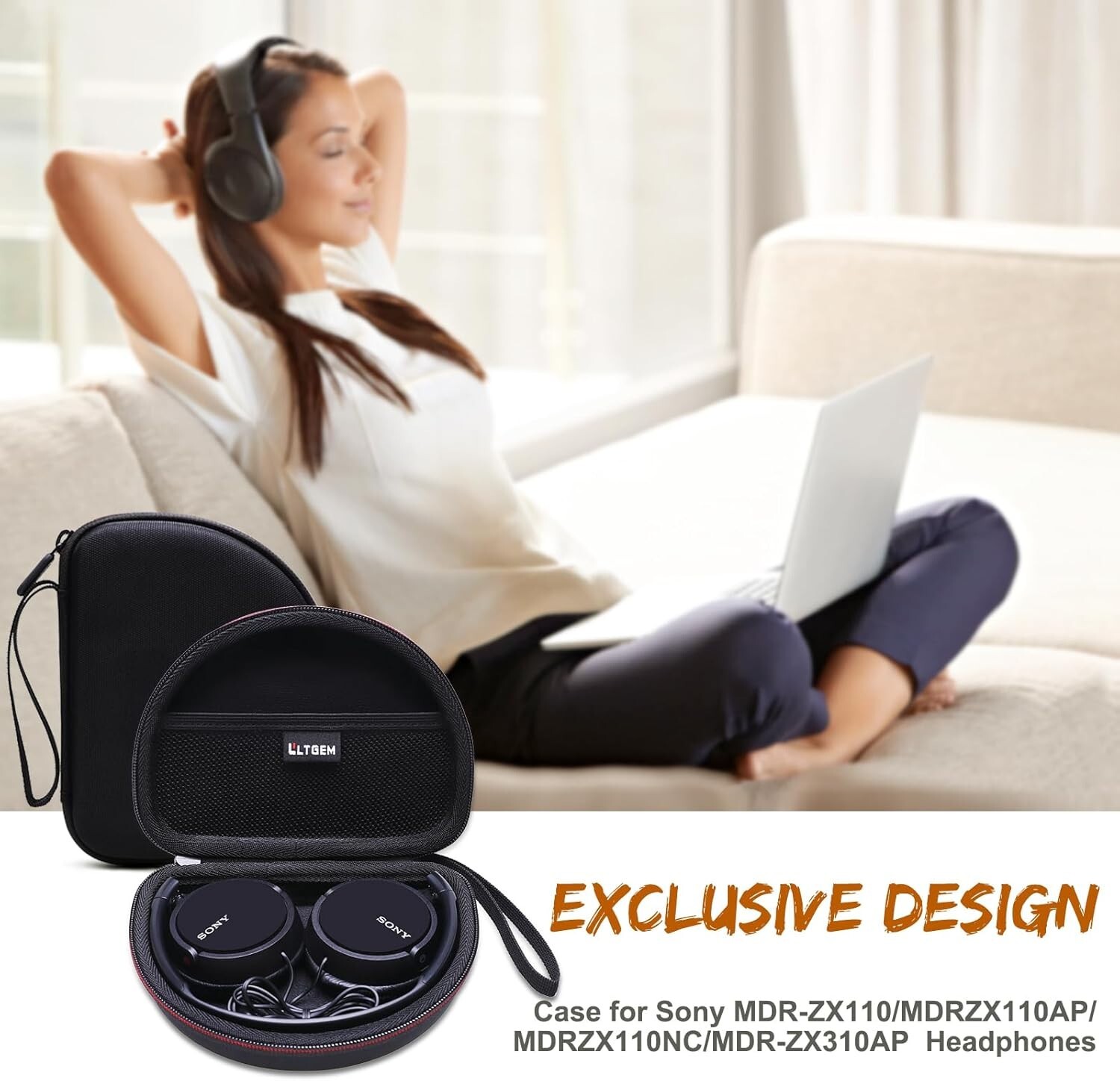 LTGEM Case Compatible with Sony MDR-ZX110 / MDRZX110AP / MDRZX110NC / MDR-ZX310A