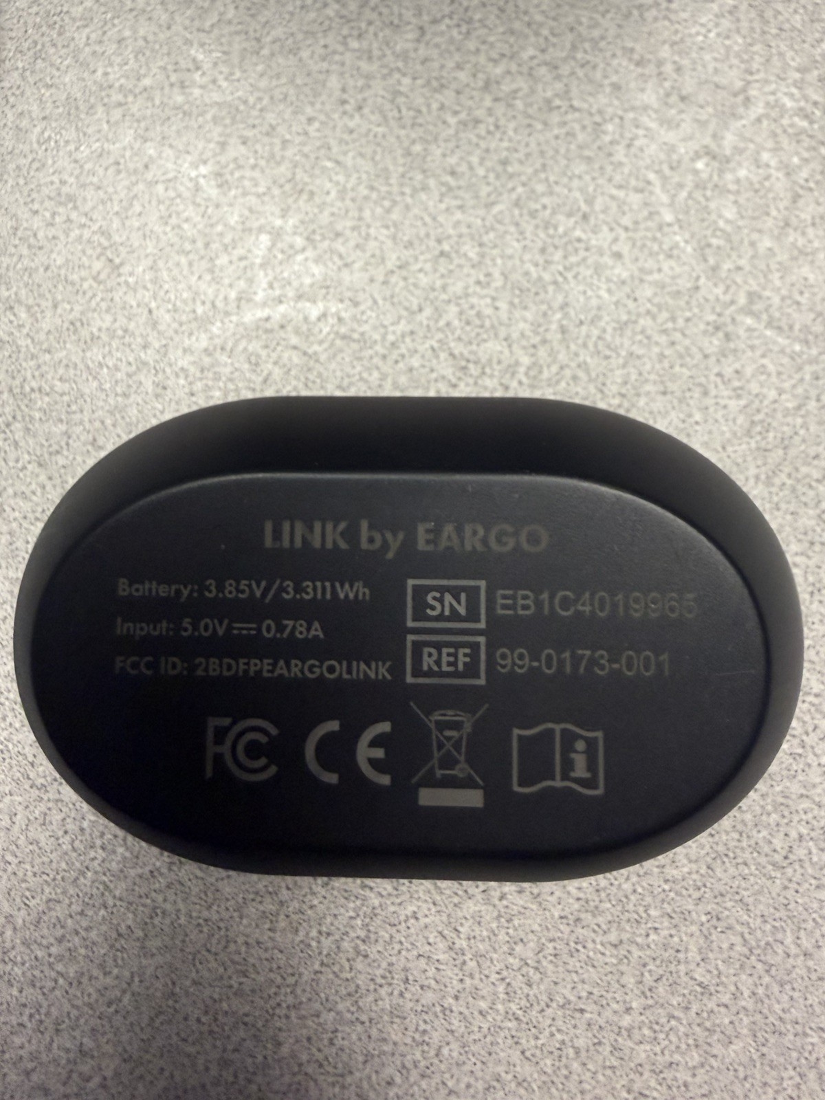 Eargo LINK OTC Hearing Aids with Charging Carry Case – Black (99-0173-001)
