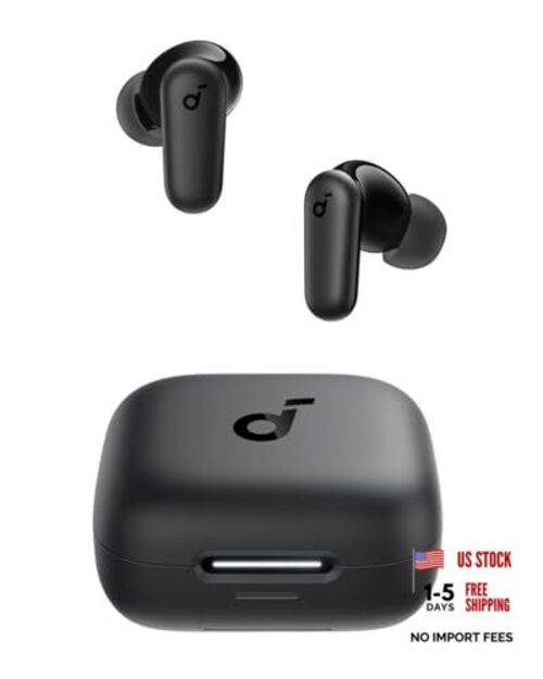 P30i by Anker Noise Cancelling Earbuds, Strong and Smart Noise Black