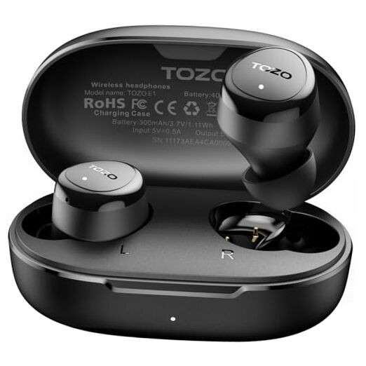 Wireless Earbuds Build in Mic Clear Calls Ergonomic Light Weight Dark Black