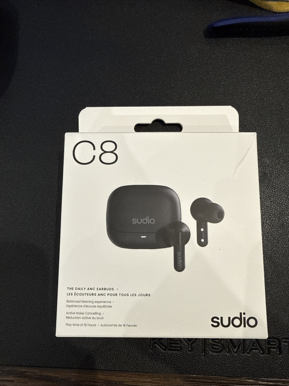 Sudio C8 The Daily ANC Earbuds Noise Canceling, Balanced Listening, Black, NEW