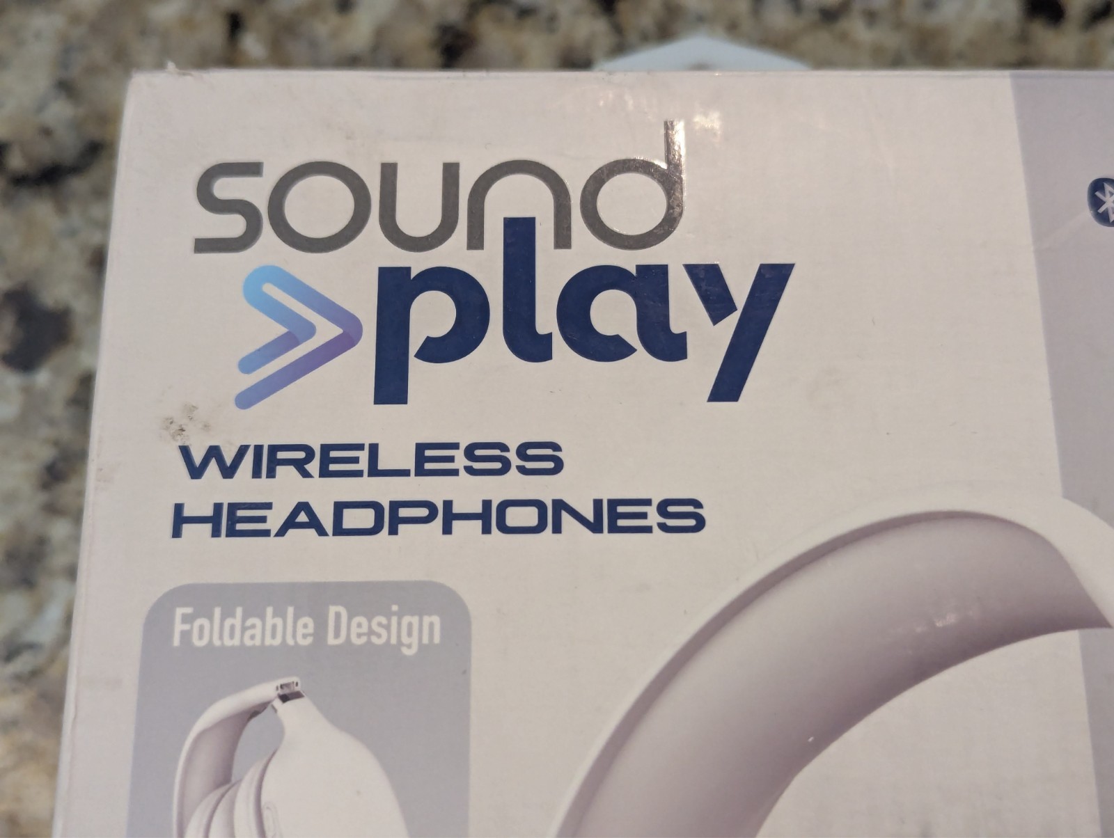 Sound Play Wireless Headphones Over Ear Bluetooth Foldable White