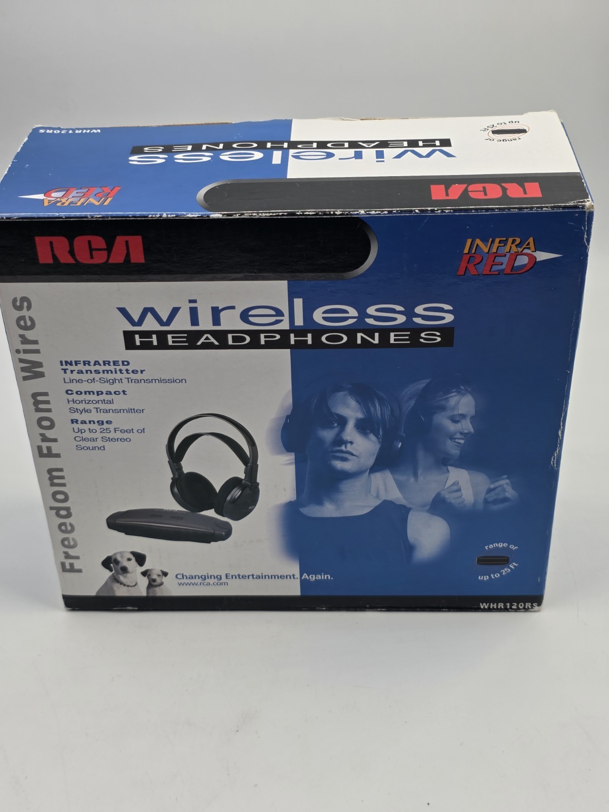 RCA Infrared Wireless Headphones WHR120RS Complete in Box Lightweight Adjustable