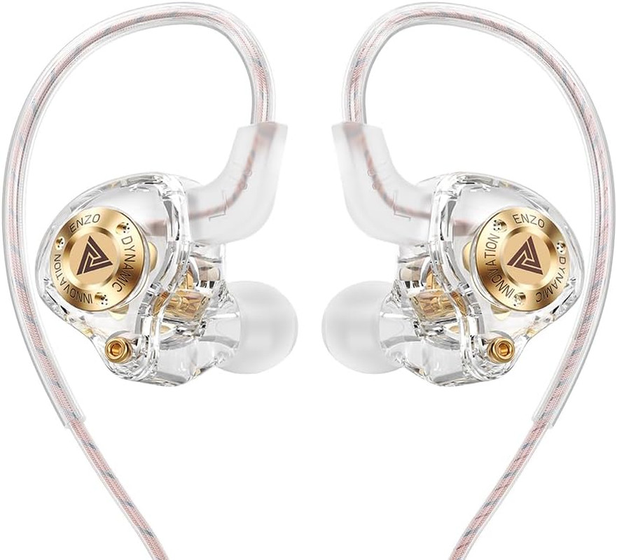 Wired Gaming Headphones IEM Earphones with 1DD，QKZ ENZO in Ear Monitor, Hifi Ear
