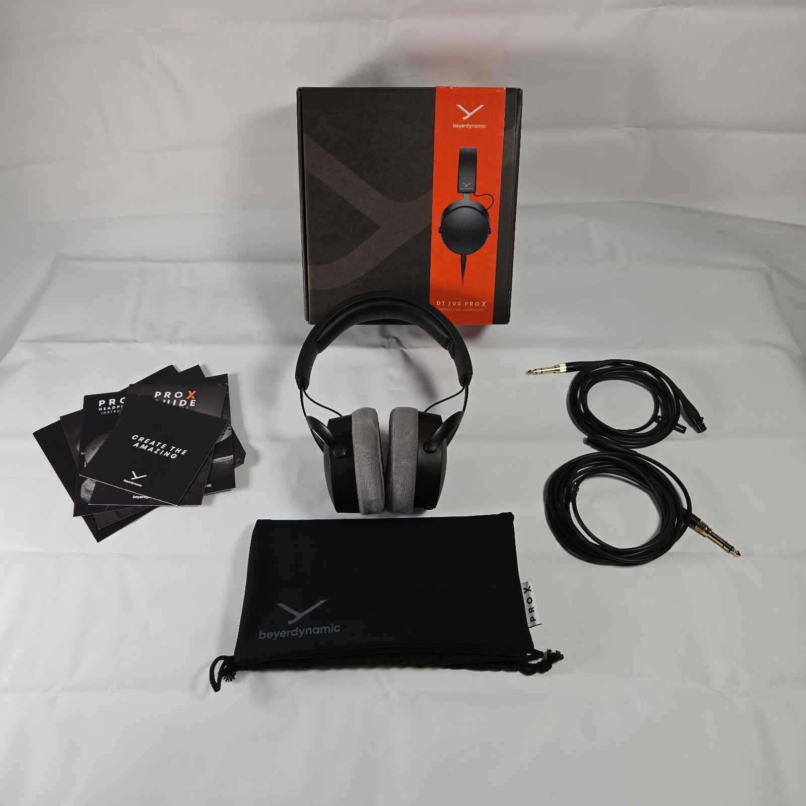 beyerdynamic DT 700 PRO X Studio/Reference Headphones-2 Cables/Manuals/Tested