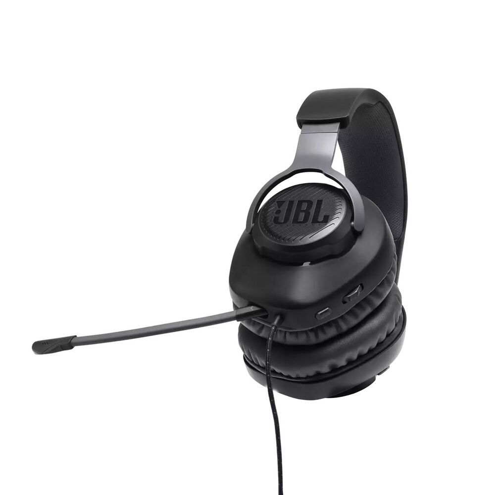 JBL Quantum 100 Wired Over-Ear Gaming Headset with Detachable Boom Mic – Black