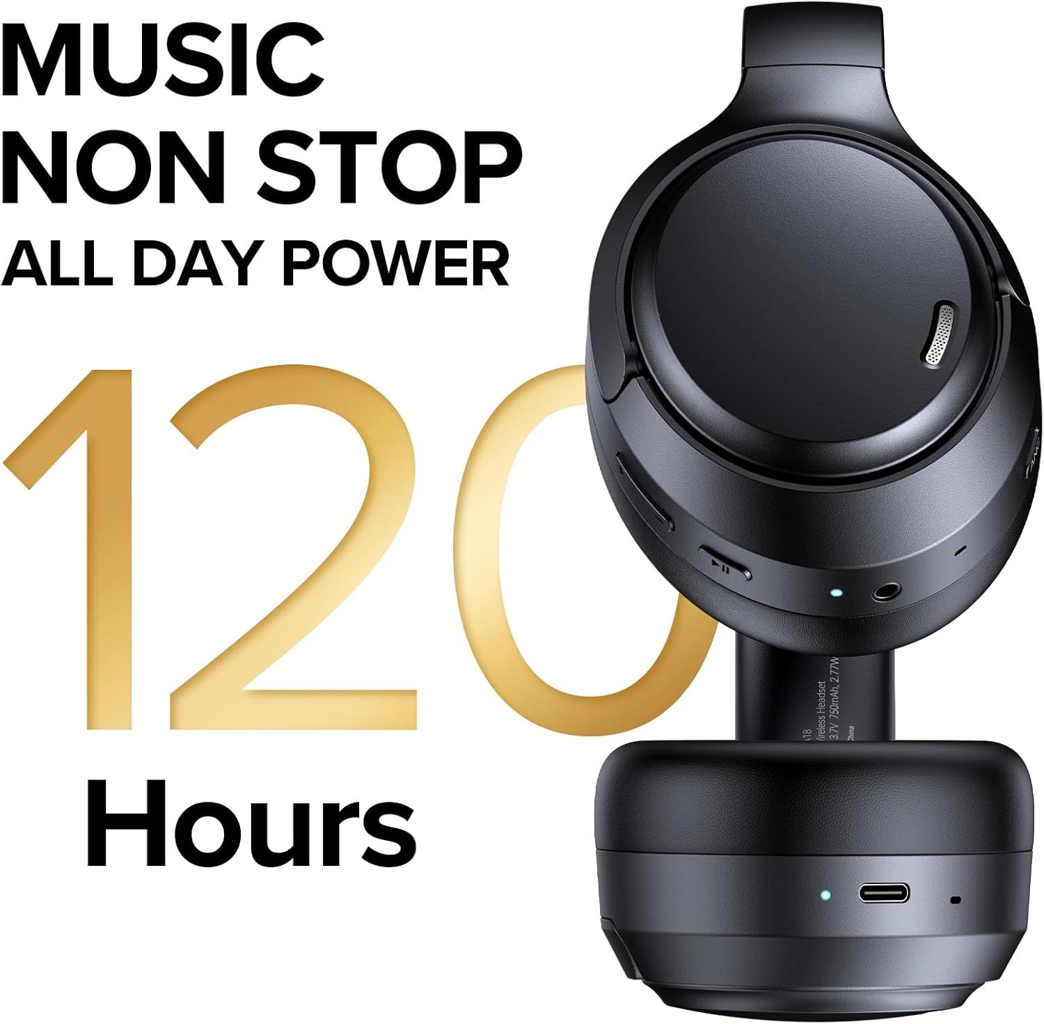 Low Latency Bluetooth 6.0 Over-Ear Headphones with ANC & Extended 120H Playtime