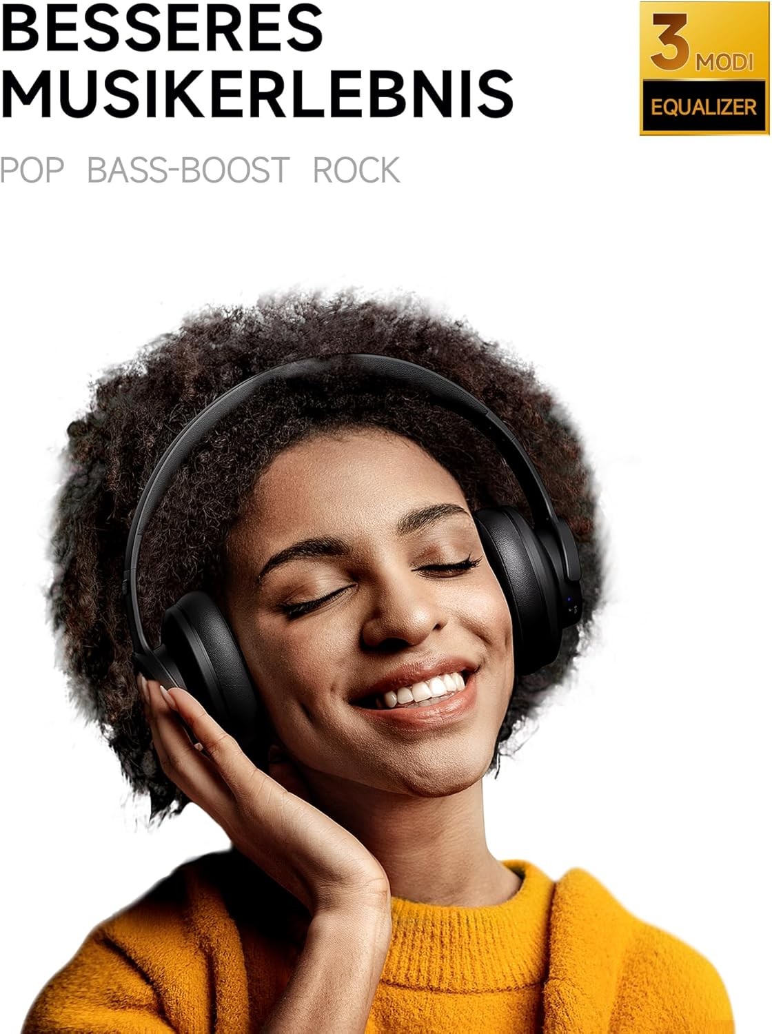 B8 Bluetooth Headphones – 120H Playtime, EQ Modes, Low Latency, Over Ear