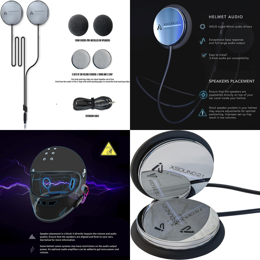 Auriculares Altavoz Casco Motocicleta Snowboard Esqui 3,5mm Sonido Increíble NEW