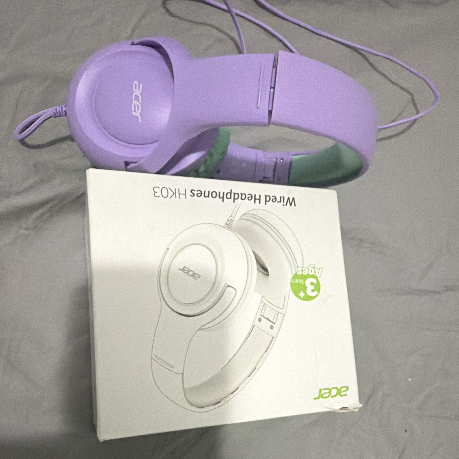 Acer HK03 Wired On-Ear Headphones 3.5mm Foldable Stereo Purple/Green