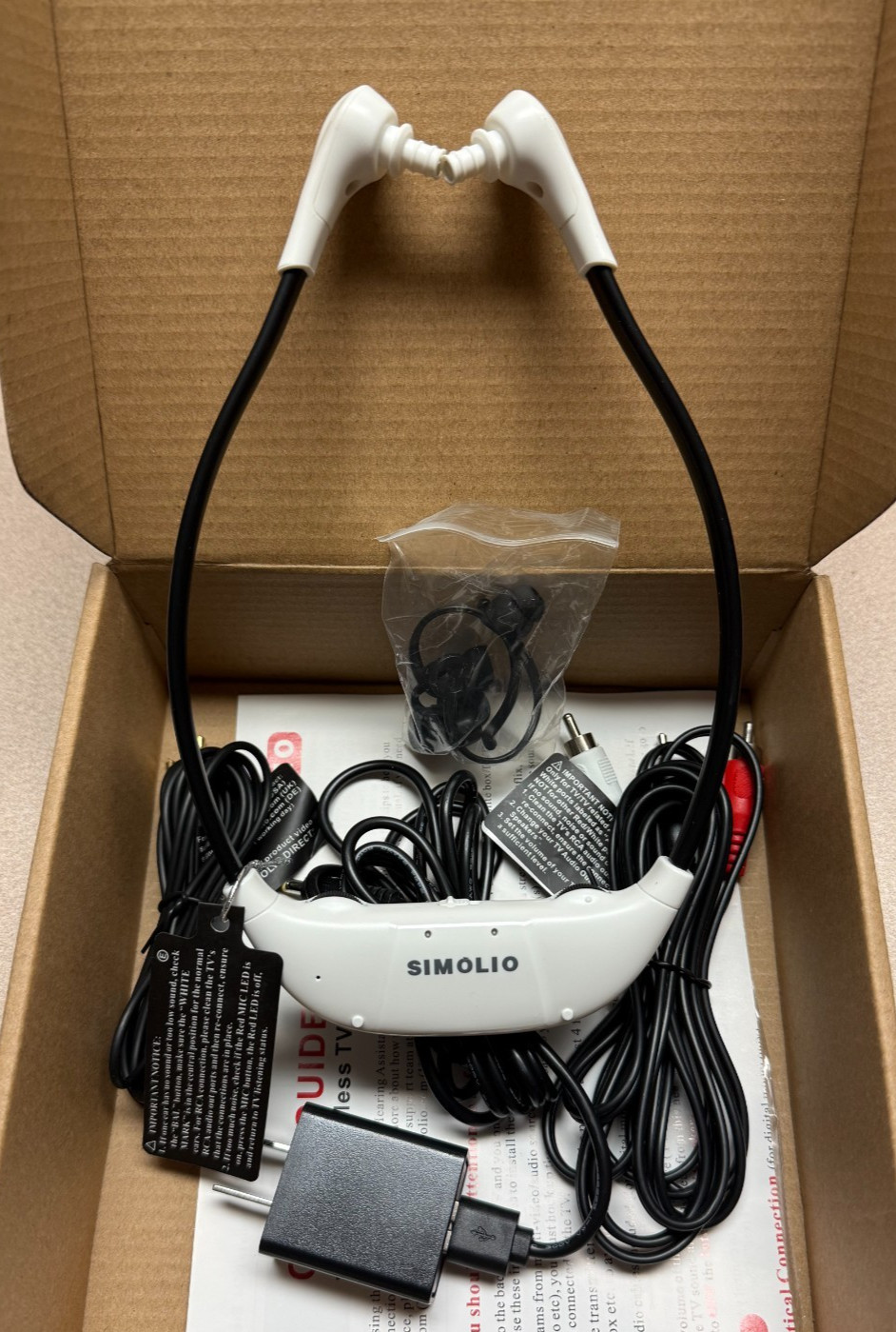 Simolio 2.4GHz Wireless TV Headset SM-823 Pro Analog – Open Box
