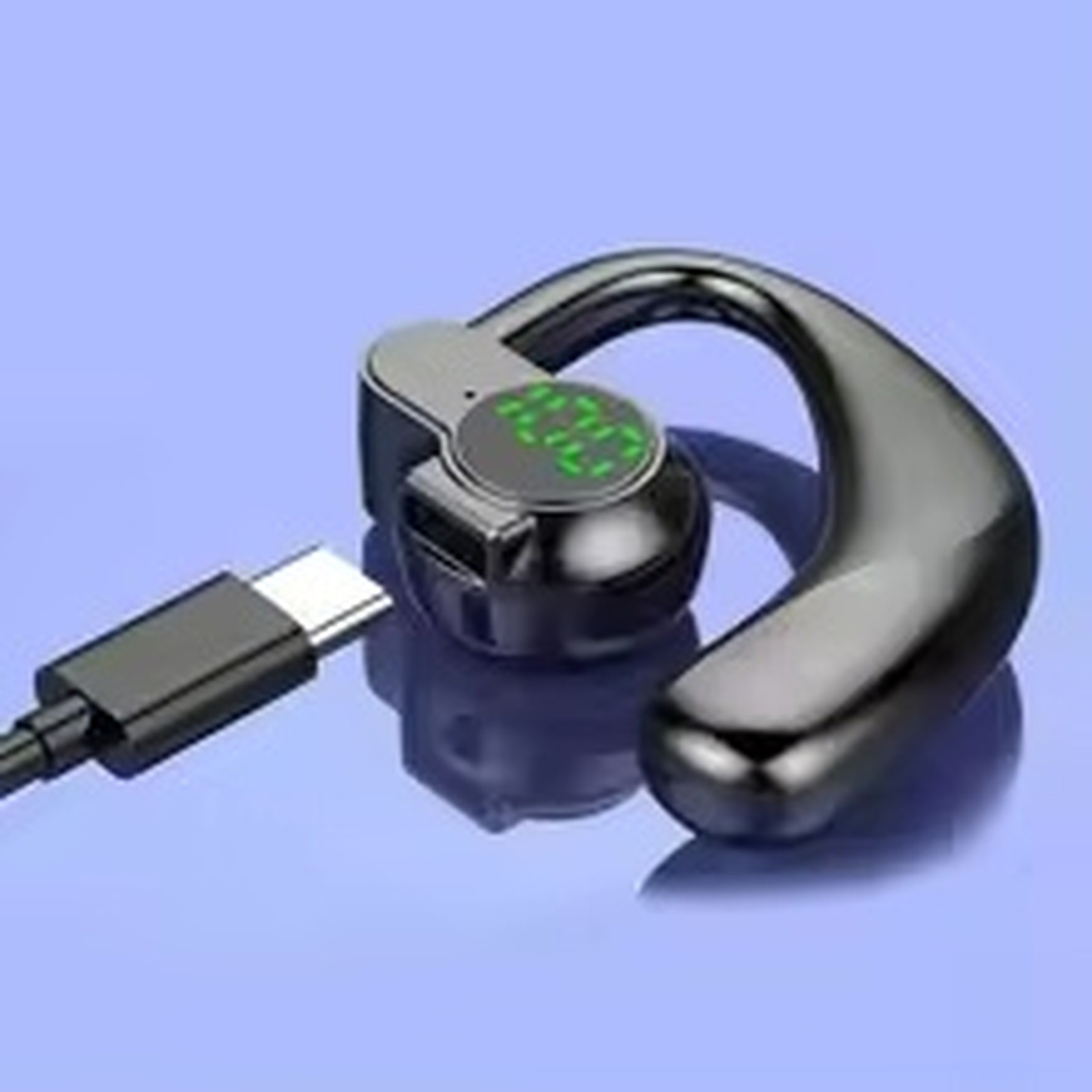 Open Ear Bluetooth Ear Hook Wireless Headset Single Ear LED Display Hands Free