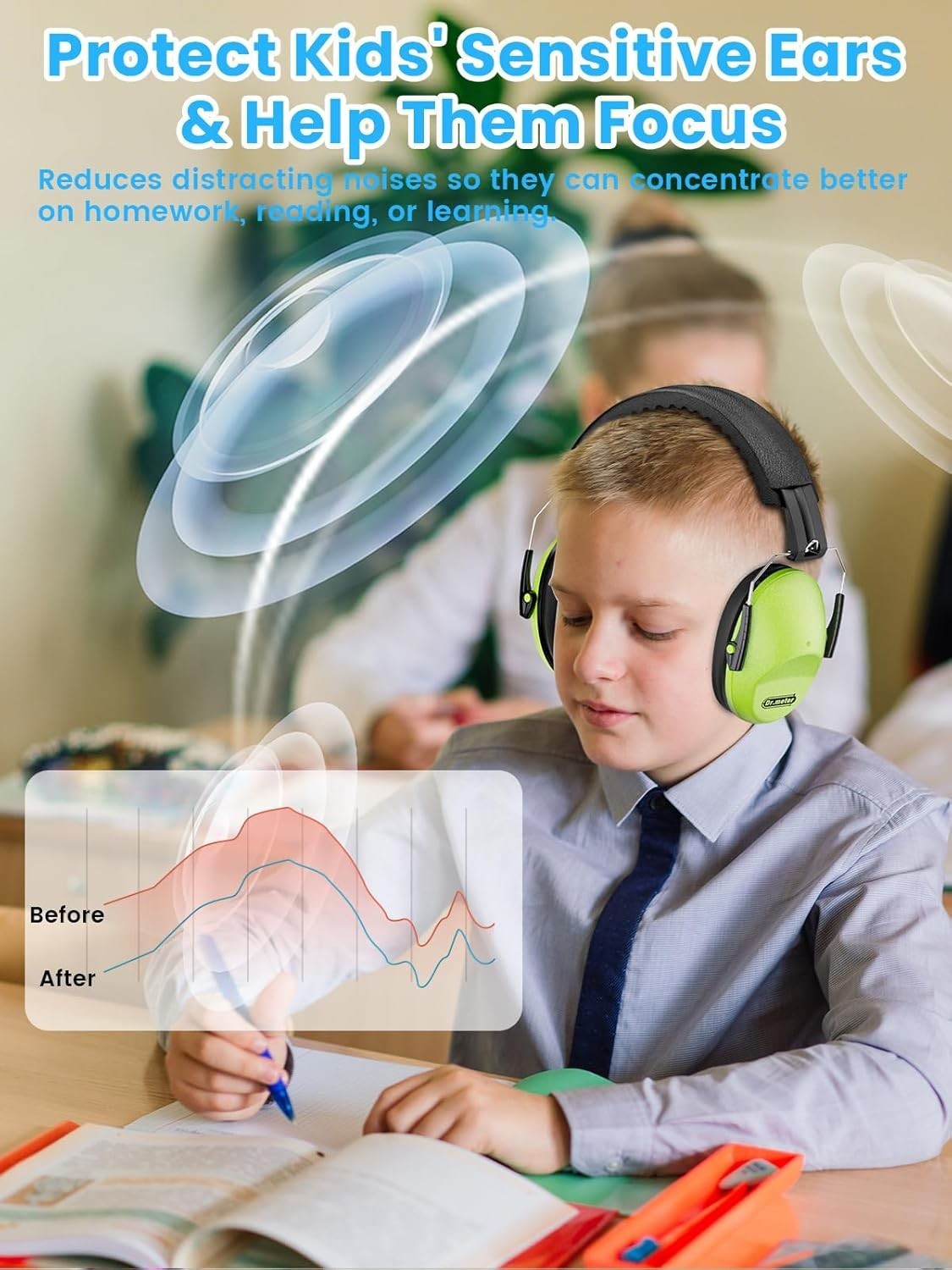 Noise Cancelling Ear Muffs Kids Adults Adjustable Hearing Protection Earmuffs