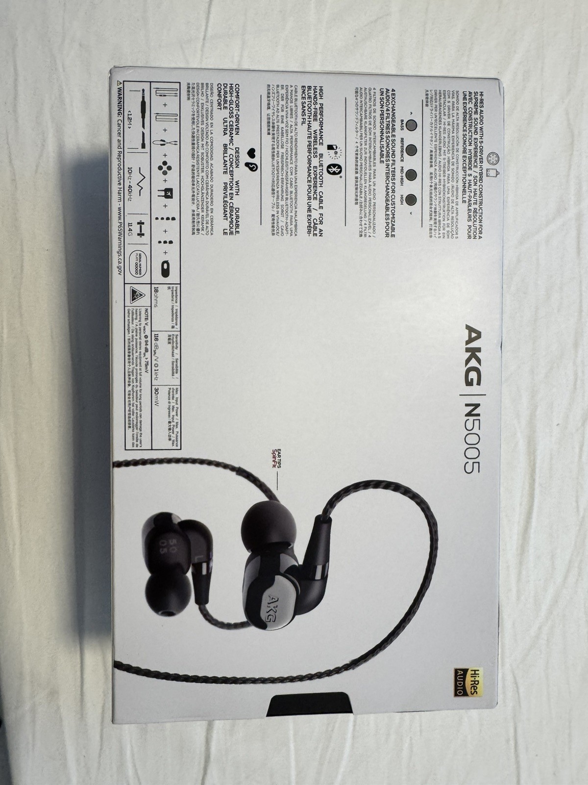 AKG N5005 Reference Class 5-Driver Configuration in-Ear Headphones, Black
