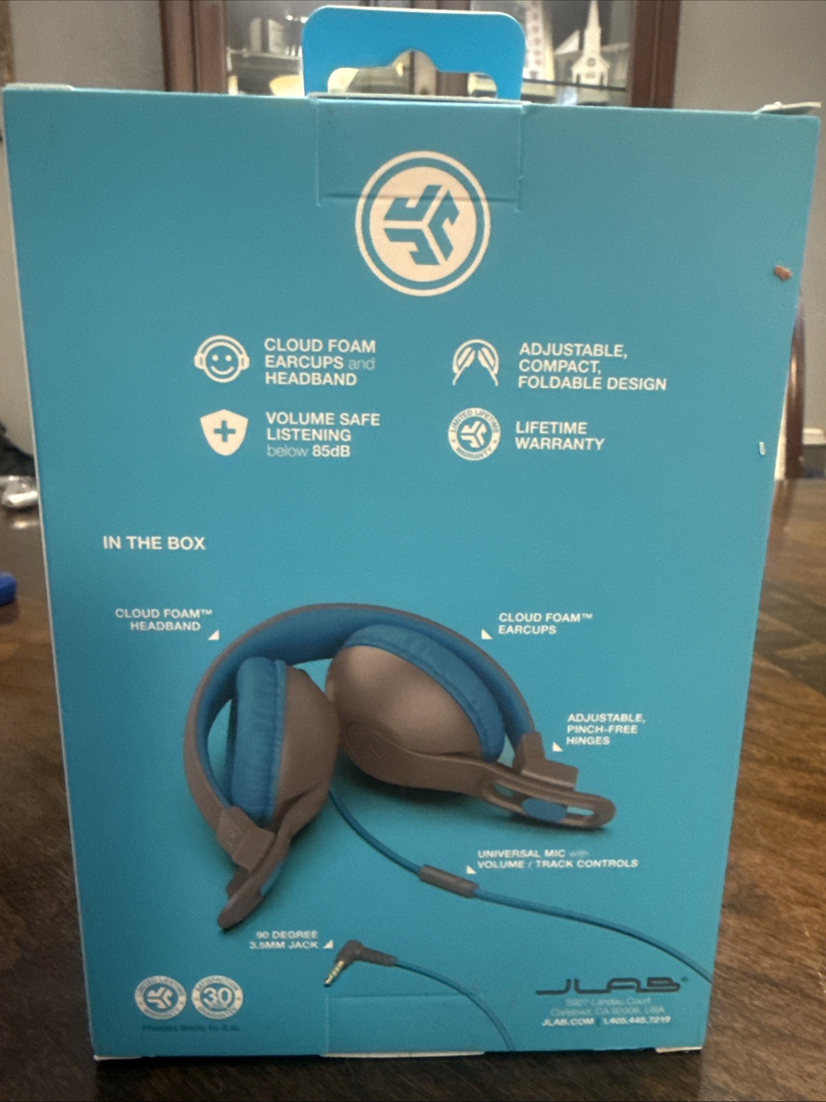 JBuddies Studio 2 Wired Kids Headphones – Gray/Blue – New Volume Safe @ 85db