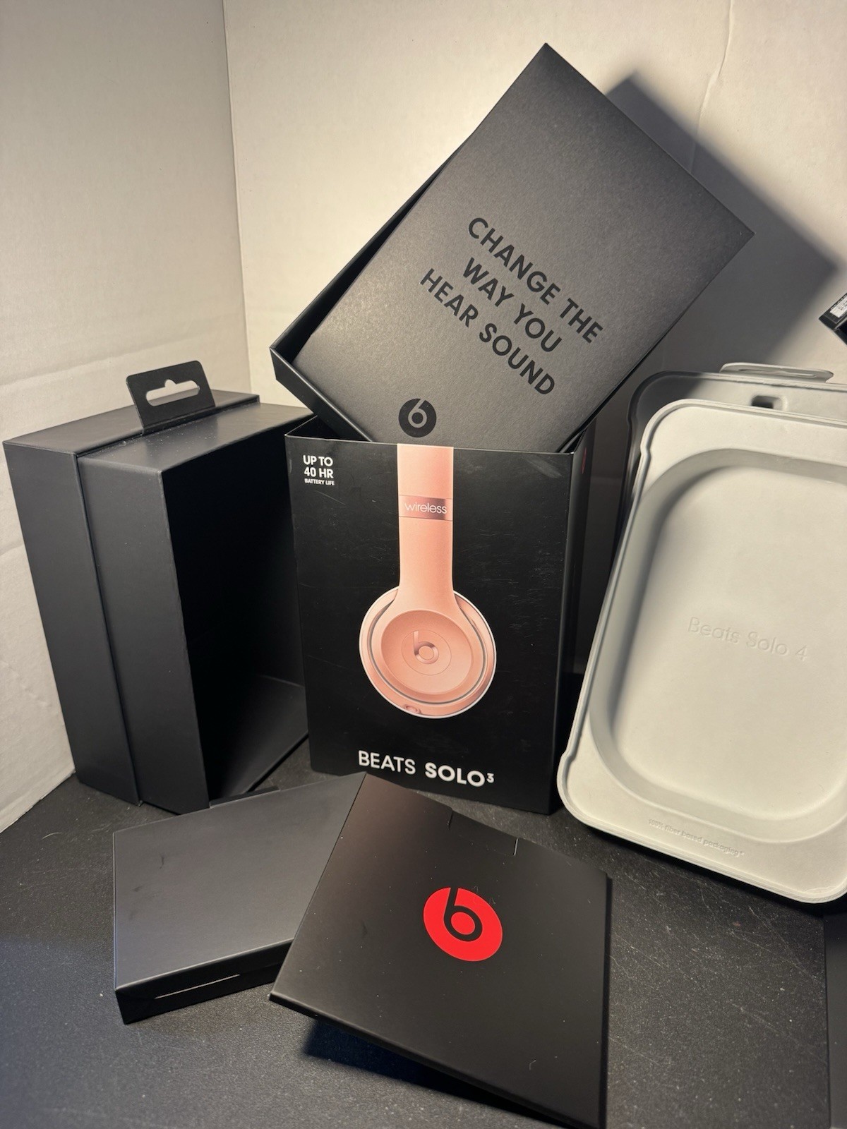Beats Solo 3 & 4 LOT Wireless Headphones – 2 Black & 1 White EMPTY BOXES ONLY