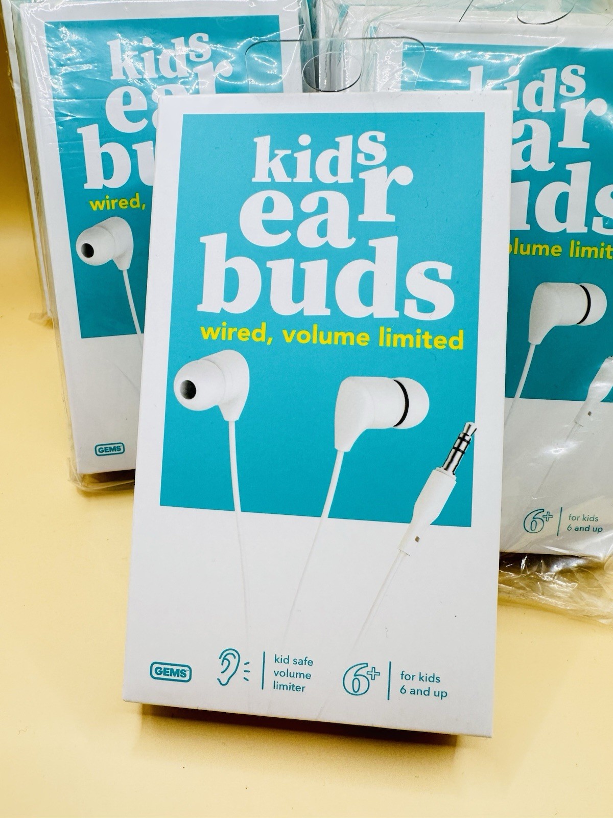 10 Pack Gems Kids Ear Buds Wired Volume Limited Safe Audio White TSEB01 New Lot