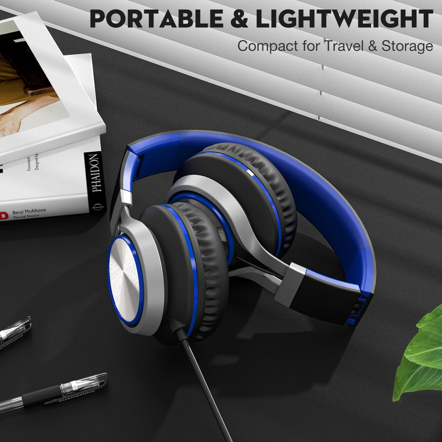 Upgraded USB Type C Wired Headphones, Foldable Over-Ear Headphones with Mic and