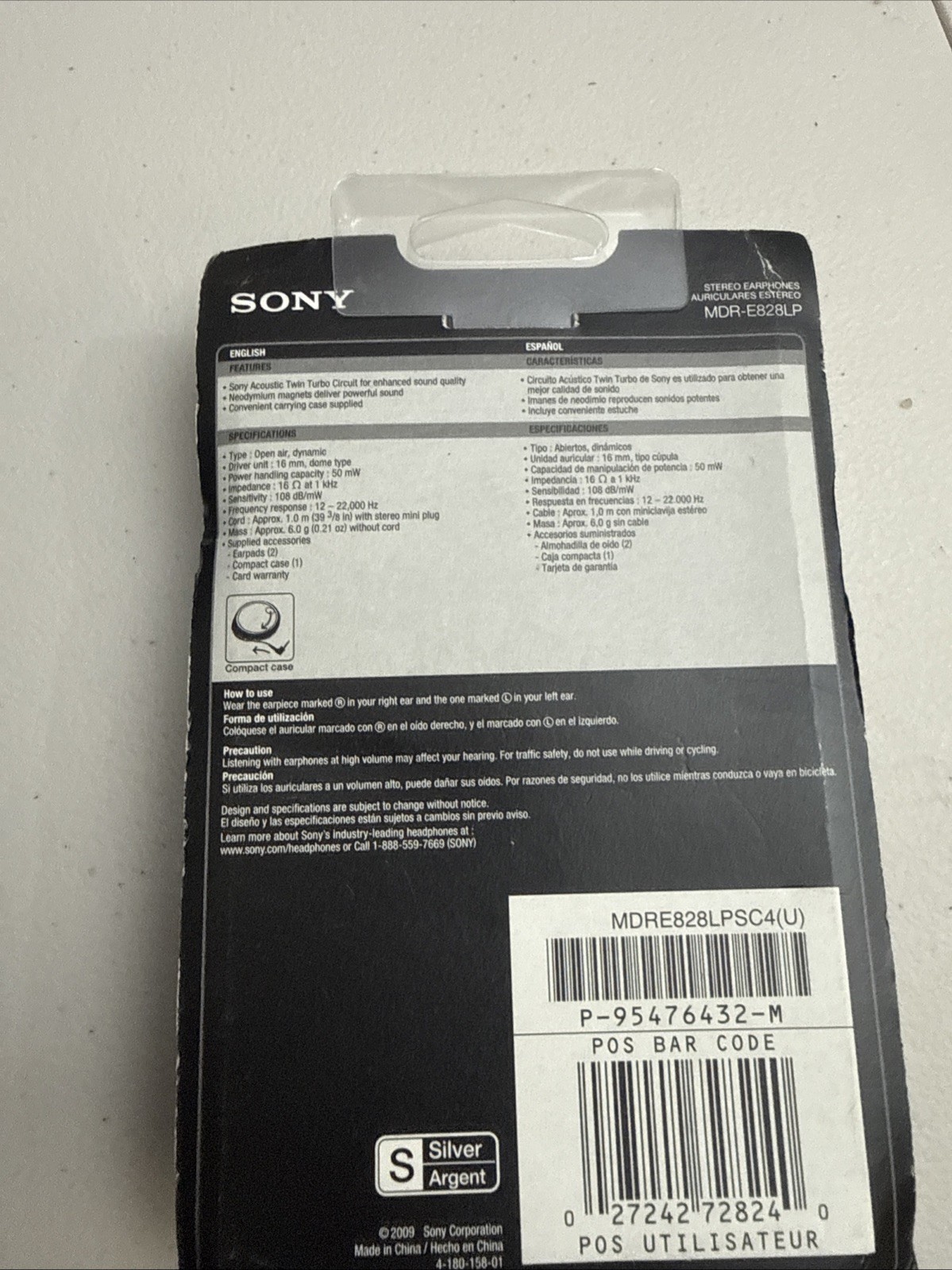 Sony Stereo Headphones MDR-E828LP NEW IN THE BOX