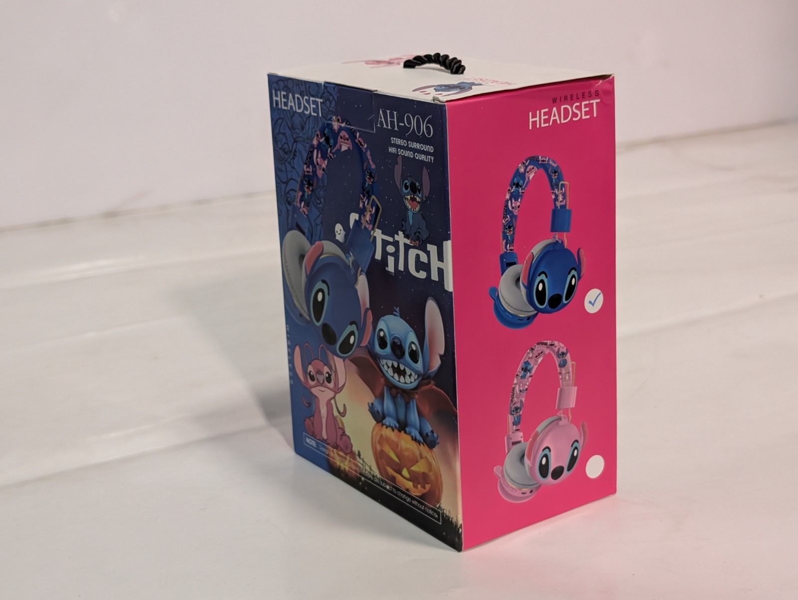Lot of 10 Stitch kids Bluetooth wireless headphones AH-906 mic 3.5mm jack blue