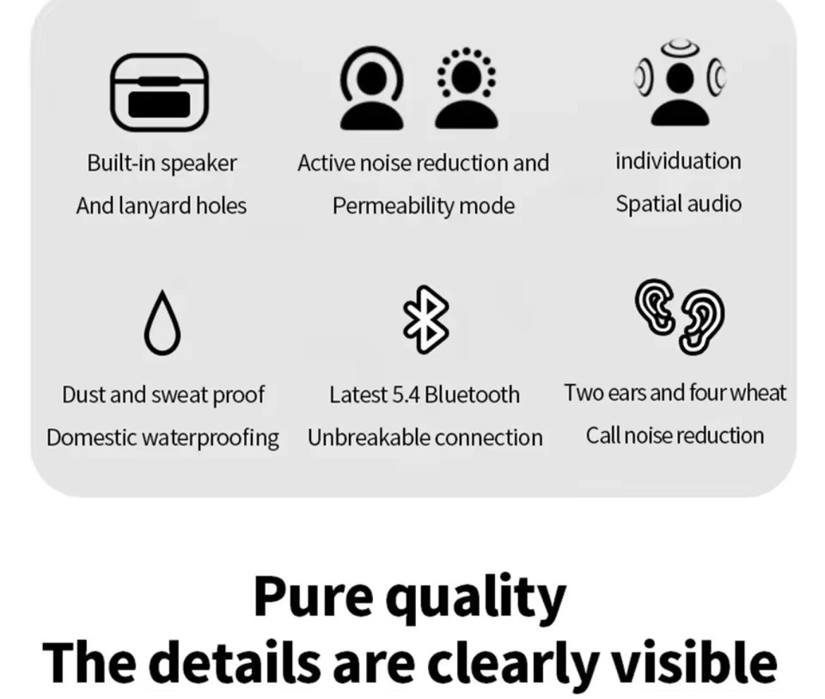 A9 Wireless Earbuds noise cancelling bluetooth Smart touch screen Waterproof