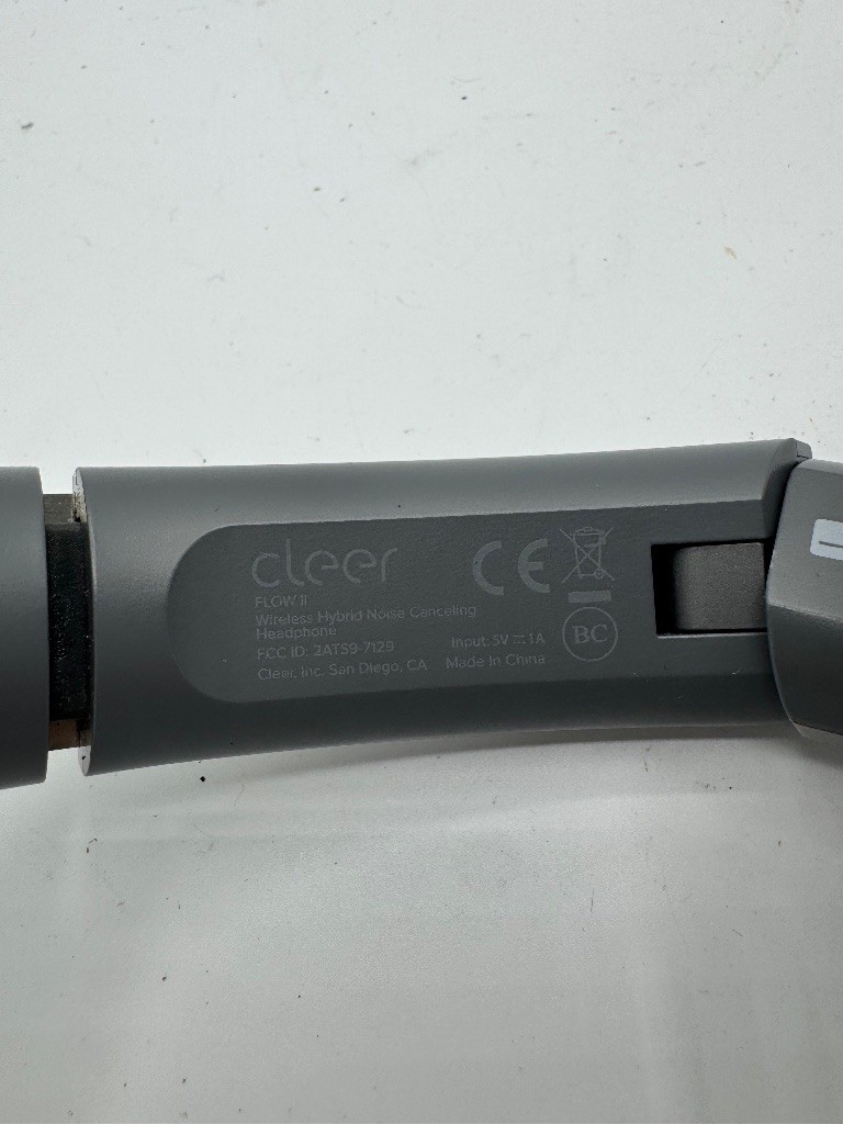 Cleer Flow II Wireless Hybrid Noise Canceling Bluetooth Headphones Silver Gray