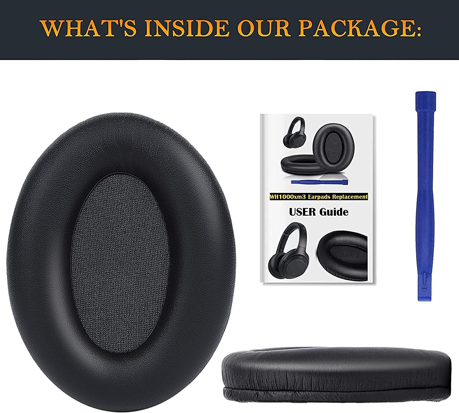 Earpads for Sony WH-1000XM3 Over-Ear Headphones, Softer Protein Leather, Noise I