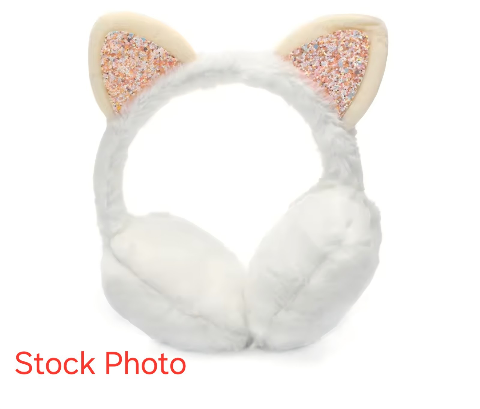 ✨ New White Sequin Fluffy Soft 3.5mm Jack Headphones In USA Free Ship ✨️