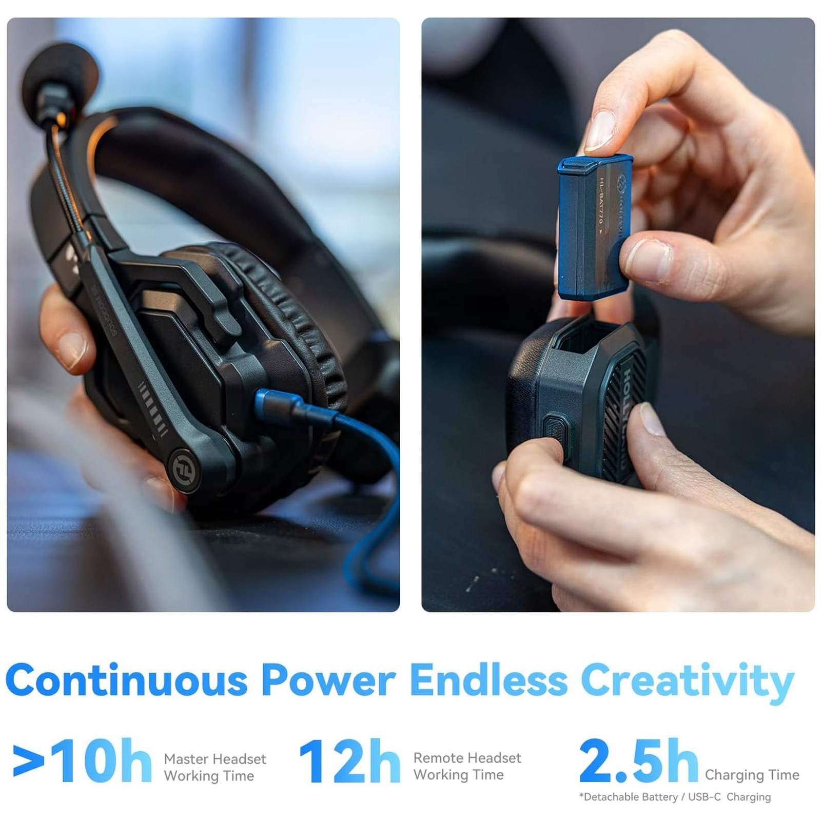 Hollyland Solidcom SE Global 5S 5-Person Single-Ear Noise-Canceling Headset