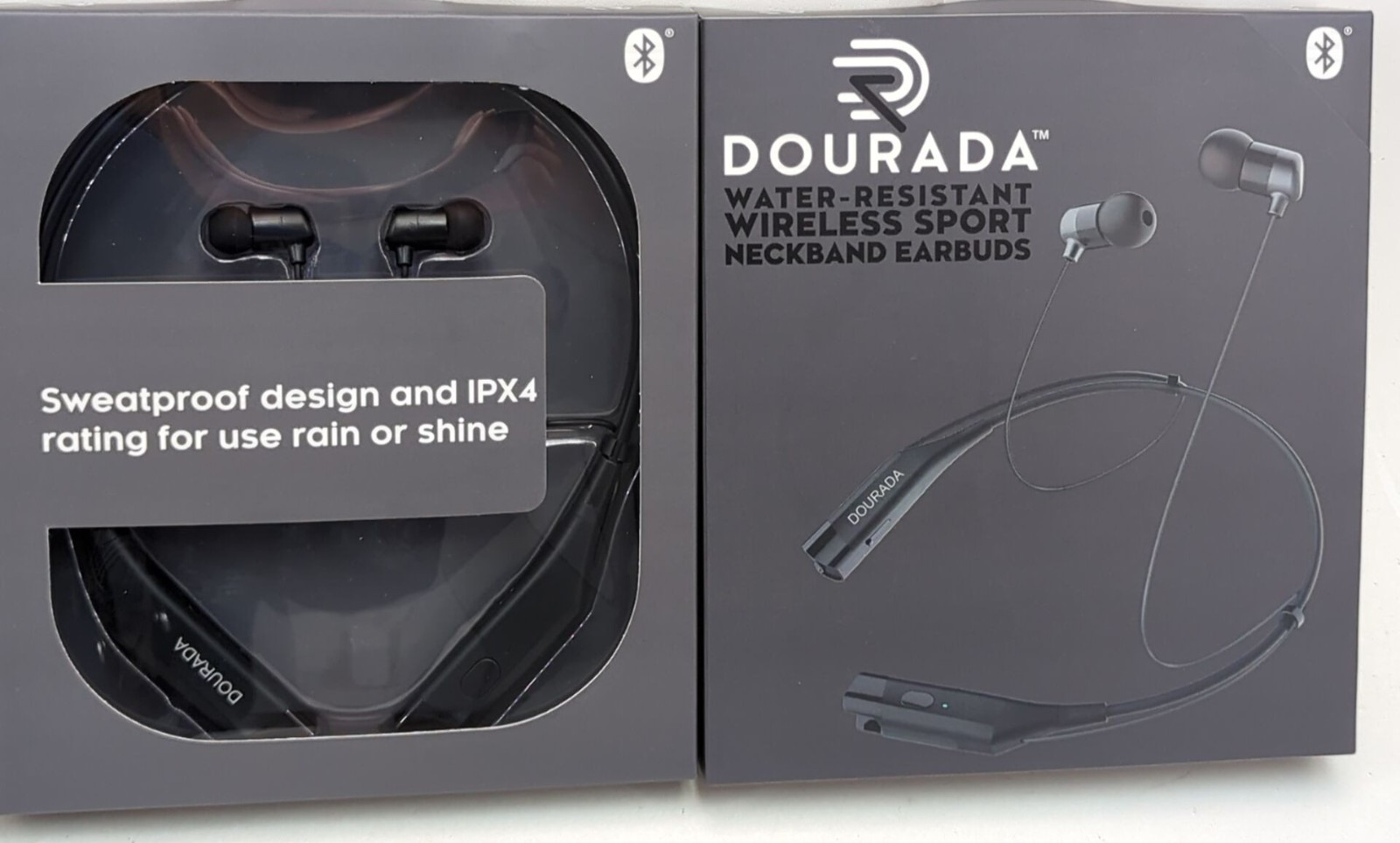 Neckband Bluetooth Wireless Earbuds with HD Mic Talk Sport Sweat Hifi Earphones